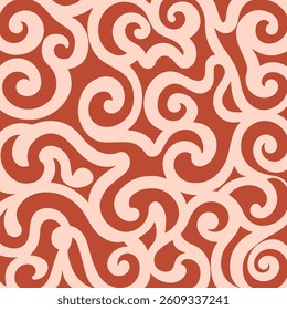 Groovy Background with Curved Lines, Retro Style Vector Illustration