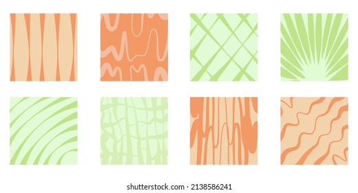 Groovy background in modern style. Vintage style. Vector set. Banner design. Colorful groovy cover in vintage on pink or green background.