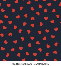 Groovy background with tiny hearts. Valentine day cheerful seamless pattern. Vector wallpaper with romantic vibes. Cute print for fabric, paper, kids clothes and accessories