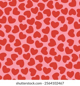 Groovy background with tiny hearts. Valentine day cheerful seamless pattern. Vector wallpaper with romantic vibes. Cute print for fabric, paper, kids clothes and accessories