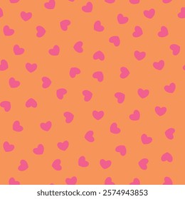 Groovy background with tiny hearts. Valentine day cheerful seamless pattern. Vector wallpaper with romantic vibes. Cute print for fabric, paper, kids clothes and accessories