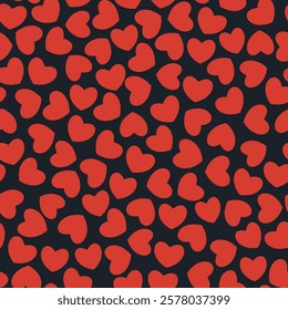 Groovy background with tiny hearts. Valentine day cheerful seamless pattern. Vector wallpaper with romantic vibes. Cute print for fabric, paper, kids clothes and accessories