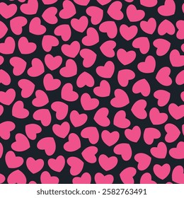 Groovy background with tiny hearts. Valentine day cheerful seamless pattern. Vector wallpaper with romantic vibes. Cute print for fabric, paper, kids clothes and accessories
