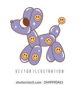 Groovy balloon dog, Vector illustration