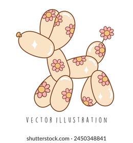 Groovy Balloon Dog, Vector illustration