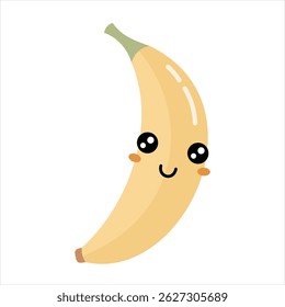 Groovy banana, cute cartoon tropical fruit. Fruit character, summer hand drawn vector illustration in flat style