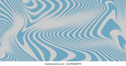 Groovy blue background. waves and vintage 60s vector illustration