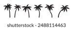Groovy boho silhouette palm tree illustration