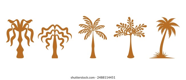 Groovy boho silhouette palm tree illustration