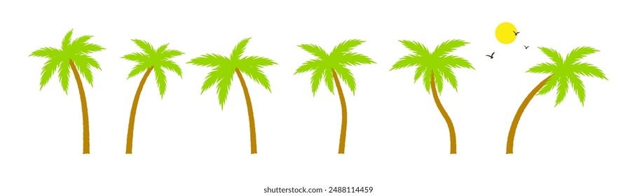 Groovy boho silhouette palm tree illustration