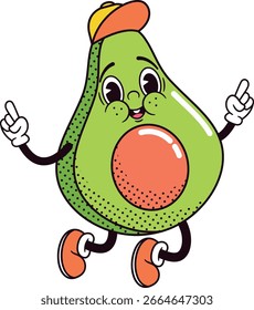 Ilustración vectorial de aguacate sin preocupaciones Groovy