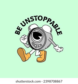 Groovy cartoon with quotes vintage template graphic tee design