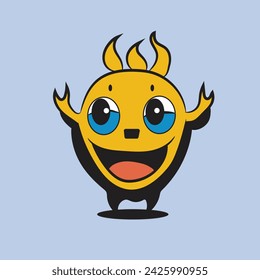 emoticono de arte vectorial de dibujos animados de groovy