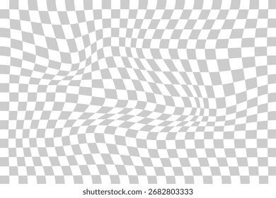 Groovy xadrez padrão sem emenda, ondulado abstrato xadrez retrovisor fundo. Trippy wave board geométrica.  Moderno moderno na moda. ondulado distorcido quadriculado padrão de vetor.