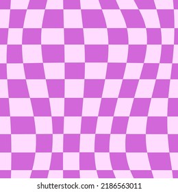 Groovy Checkerboard Seamless Pattern. Antecedentes psicodélicos abstractos en el estilo retro de la década de 1970 para la impresión en papel de ajuste textil, diseño web y medios sociales. Color rosa y lagarto