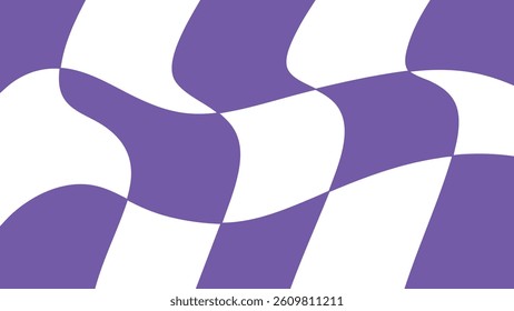 Groovy Checkered Background Vector Illustration – Retro Psychedelic Wavy Pattern, Vibrant 60s and 70s Aesthetic, Funky Optical Illusion Design, Trendy Abstract Digital Wallpaper