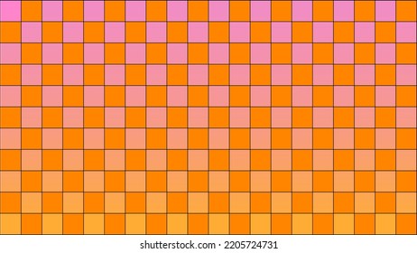 Groovy checkered colorful background. Abstract vector pattern. Retro psychedelic checkerboard poster. Chess pattern. 60s 70s hippie funky vibe style.