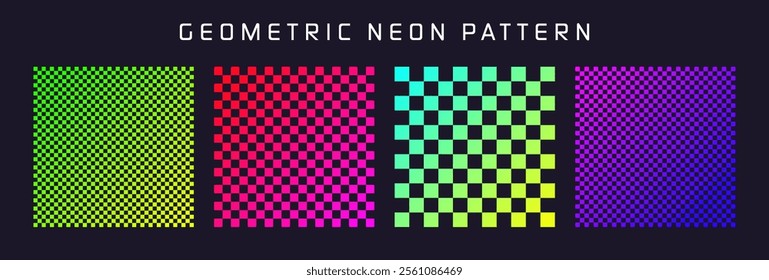 Groovy checkered pattern, colorful distorted tiled grid. Vintage wavy curved backdrop, distortion effect. Funky geometric chessboard texture, retro background in 90s style, y2k. Vector illustration