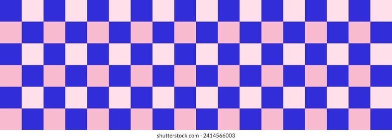 Groovy checkered seamless pattern, vintage aesthetic background, psychedelic checkerboard texture. Funky hippie fashion textile print, retro background with distorted grid tile vector pattern set