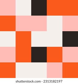Groovy checkered seamless patterns, vintage aesthetic background, checkerboard texture. Funky hippie fashion textile print, retro background with tile vector pattern set