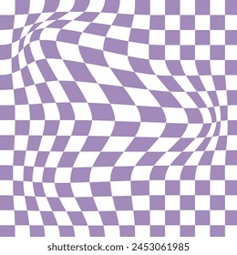 Groovy checkered seamless patterns, vintage aesthetic backgrounds, psychedelic checkerboard texture. Funky hippie fashion textile print, retro background with distorted grid tile vector pattern.EPS10