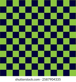 Groovy checkered seamless patterns, vintage aesthetic, Abstract illustration of with green square cells. Retro psychedelic checkered wallpaper. Wavy groovy chessboard surface. Color chessboard posters