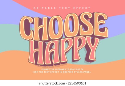 Groovy choose happy quote editable text effect template