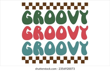 Groovy Christmas Design, Retro Christmas SVG Design Template, Groovy Christmas SVG Bundle.