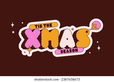 Groovy Christmas halftone roughen Sticker.