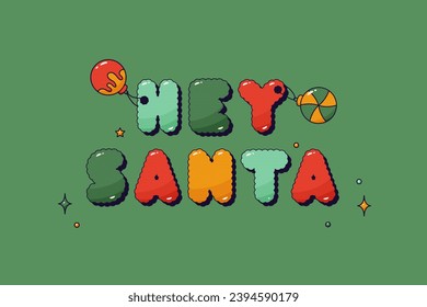 Groovy Christmas Hey Santa Sticker.