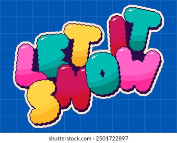 Groovy Christmas noel phrase label phrase Let it Snow.