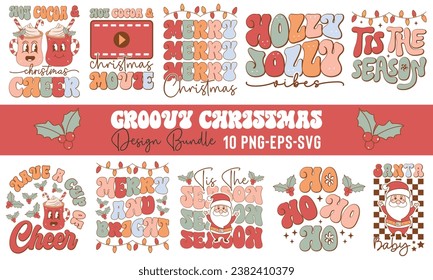 Groovy Christmas Sublimation Design Bundle

