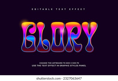 Groovy chrome editable text effect template, good vibes quote