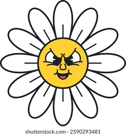 Groovy comic daisy evil emoticon