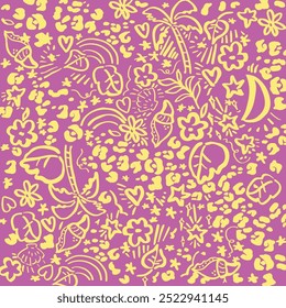 Groovy contemporary psychedelic flowers or animal leopard pattern. summer pattern