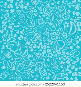 Groovy contemporary psychedelic flowers or animal leopard pattern. summer pattern