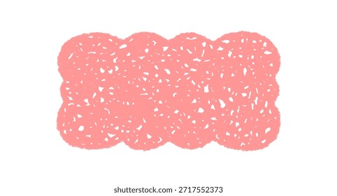 Borde de rectángulo de vieira de crayón groovy en rosa. Abstractas forma retro con escotilla dibujada a mano, sombreado de tiza y marco Y2K. Gráfico contemporáneo para proyectos de fondo o estética creativa.