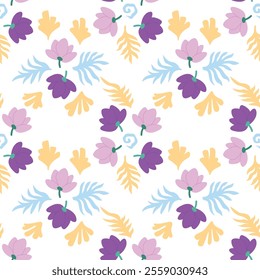Groovy and creative seamless flower pattern design