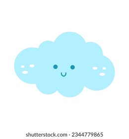 groovy cute cloud. Vector illustration flat on 
