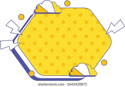 Groovy Cute Frame Blank Border Illustration. Decorative Frame Concept Isolated