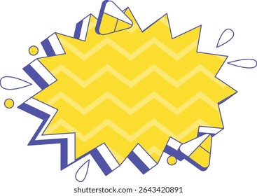 Groovy Cute Frame Blank Border Illustration. Decorative Frame Concept Isolated
