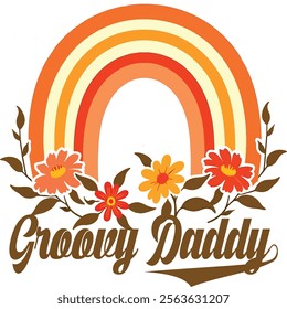 Groovy Daddy Vintage Typography T-Shirt design