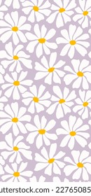 Groovy daisy flor sin fisuras. Fondo floral dibujado a mano.