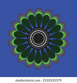 Groovy daisy flowers, Flat black icons, Simple flower silhouette. Retro vintage style, hand drawn decorative elements.