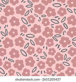 Groovy Daisy Flores Padrão Sem Costura. Fundo de vetor floral em 1970 Hippie estilo retro para impressão em têxteis, papel de embrulho, Web Design e mídias sociais. 