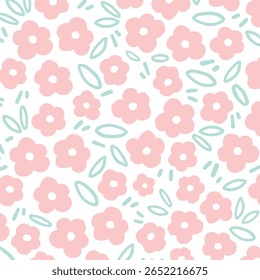 Groovy Daisy Flores Padrão Sem Costura. Fundo de vetor floral em 1970 Hippie estilo retro para impressão em têxteis, papel de embrulho, Web Design e mídias sociais. 
