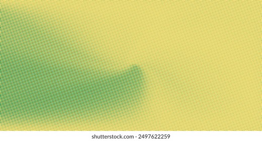 Groovy dotted halftone gradient background. Faded grit noise texture. Green and yellow sand wallpaper. Retro pixelated backdrop. Anime or manga style comic overlay. Vector graphic design texture