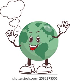 groovy earth world  groovy speach bubble, cloud