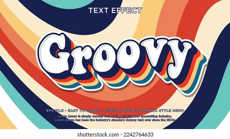 Groovy editable text effect with vintage style