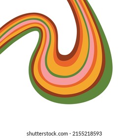 Groovy element isolated on white. Hipster retro cool psychedelic graphic decorative elements. Retro 70s rainbow. Abstract design, hippie psychedelic vector illustration. Psychedelic retro background.